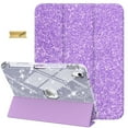 thumbnail image 1 of Dteck Smart Case for iPad iPad (A16) 11th Generation 11-inch 2025, iPad 10th Generation 10.9-inch 2022,Glittering Sparkly Shockproof Cover with Sparkly Crystal Clear Back and Pencil Holder,Purple, 1 of 6