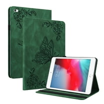 Dteck Smart Case for iPad mini 5th Gen 2019/mini 4/mini 3/mini 2 7.9-inch,Shockproof Butterfly Pattern Leather Card Wallet Case Kickstand Hybrid Rubber Folio Cover,Green