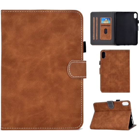 Dteck Smart Case for iPad mini 6th Generation 8.3 inch,Magnetic Leather Card Holder Wallet Shockproof Folio Flip Case Kickstand Cover for iPad mini 6,Brown