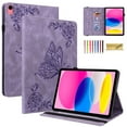 thumbnail image 1 of Dteck Smart Folio Case for Apple iPad (10th generation), Embossed Butterfly PU Leather Flip Stand Cover with Card Slots Pencil Holder Auto Wake Sleep Case for iPad 10th Gen 10.9" 2022,Purple, 1 of 6