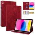 thumbnail image 1 of Dteck Smart Folio Case for Apple iPad (10th generation), Embossed Butterfly PU Leather Flip Stand Cover with Card Slots Pencil Holder Auto Wake Sleep Case for iPad 10th Gen 10.9" 2022,Red, 1 of 6
