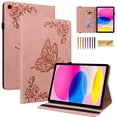 thumbnail image 1 of Dteck Smart Folio Case for Apple iPad (10th generation), Embossed Butterfly PU Leather Flip Stand Cover with Card Slots Pencil Holder Auto Wake Sleep Case for iPad 10th Gen 10.9" 2022,Pink, 1 of 6
