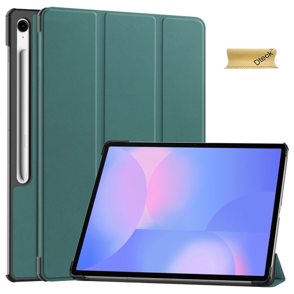 Dteck Smart Slim Case for Samsung Galaxy Tab S10 FE Plus 13.1 inch X620 / X626B Shockproof Leather Tri-Fold Stand Case Lightweight Hard Shell Cover for Galaxy Tab S10 FE+,Darkgreen