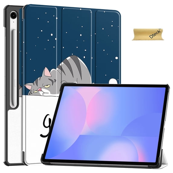 Dteck Smart Slim Case for Samsung Galaxy Tab S10 FE Plus 13.1 inch X620 / X626B Shockproof Leather Tri-Fold Stand Case Lightweight Hard Shell Cover for Galaxy Tab S10 FE+,Cat