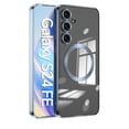 thumbnail image 1 of Dteck Soft Clear Case for Samsung Galaxy S24 FE, Camera Lens Full Protection, Compatible with MagSafe Wireless Charging, Shockproof Electroplated TPU Phone Cover,Blue, 1 of 5