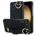 thumbnail image 1 of Dteck Soft Leather Case for Samsung Galaxy S24 Plus Case with Wristband Strap Metal Ring Holder, Shockproof Protective Phone Cover for Samsung Galaxy S24 Plus,Black, 1 of 8