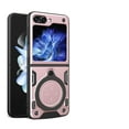 thumbnail image 1 of Dteck Stand Case fit for Samsung Galaxy Z Flip 6 with Rotatable Ring Holder Shockproof Protective Cover Magnetic Case for Car Mount, Pink, 1 of 6
