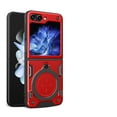 thumbnail image 1 of Dteck Stand Case fit for Samsung Galaxy Z Flip 6 with Rotatable Ring Holder Shockproof Protective Cover Magnetic Case for Car Mount, Red, 1 of 6