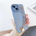 thumbnail image 1 of Dteck Strap Case for iPhone 14 Pro Max, Luxury Plating Shockproof Soft Flexible TPU with Love Heart Chain Bracelet Hand Strap Girl Women Cover Case for Apple iPhone 14 Pro Max 6.7" 2022, Blue, 1 of 7