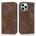 thumbnail image 1 of Dteck Strong Magnetic Case for iPhone 16 Pro, Compatible with MagSafe, iPhone 16 Pro Wallet Case with RFID Blocking Holder Slots, PU Leather Flip Folio Cover Kickstand Shockproof,Brown, 1 of 9