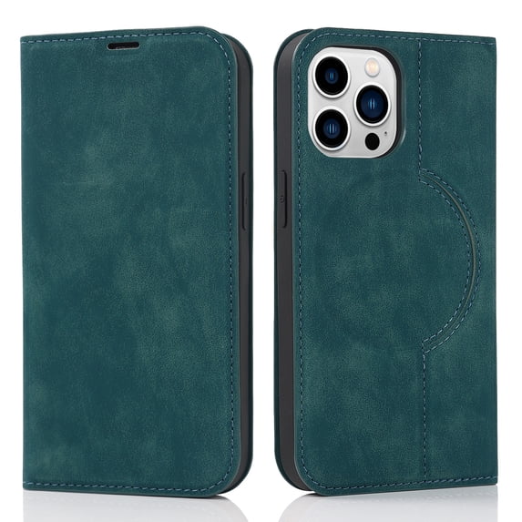 Dteck Strong Magnetic Case for iPhone 16 Pro Max, Compatible with MagSafe, iPhone 16 Pro Max Wallet Case with RFID Blocking Holder Slots, PU Leather Flip Folio Cover Kickstand Shockproof,Blue