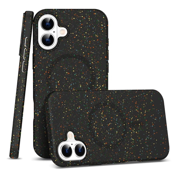 Dteck Strong Magnetic for iPhone 16 Case, Compatible with MagSafe, Durable Colorful Silicone Shockproof Protective Phone Case for iPhone 16,Black