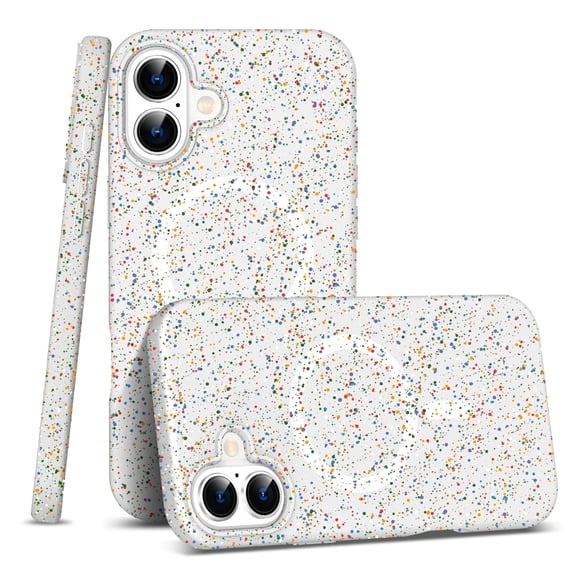 Dteck Strong Magnetic for iPhone 16 Case, Compatible with MagSafe, Durable Colorful Silicone Shockproof Protective Phone Case for iPhone 16,White