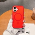 thumbnail image 1 of Dteck Strong Magnetic for iPhone 16 Case, Compatible with MagSafe, Military-Grade Protection Translucent Matte Rugged Case for iPhone 16,Red, 1 of 6
