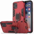 thumbnail image 1 of Dteck Stylish Dual Layer Hard PC Back Case with Ring Grip Kickstand & Support Magnetic Car Mount Function Cover, For iPhone 11 (6.1 inch), Red, 1 of 7