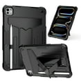 thumbnail image 1 of Dteck Tablet Case Compatible with iPad Air 11 2024 / 2025, with Kickstand Three-Layer Hybrid Full Body Case Rugged Shock-Proof Fall Protection Cover Tablet Case Cover, Black, 1 of 5