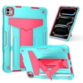 thumbnail image 1 of Dteck Tablet Case Compatible with iPad Air 11 2024 / 2025, with Kickstand Three-Layer Hybrid Full Body Case Rugged Shock-Proof Fall Protection Cover Tablet Case Cover, Mint, 1 of 5