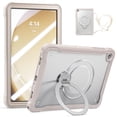 thumbnail image 1 of Dteck with Tempered Glass Screen Protector Case for Samsung Galaxy Tab A11+ 11 Inch (SM-X230/X236) 2025,Shockproof Matte Translucent Back 360° Rotating Ring Stand Cover Shoulder Strap,Khaki, 1 of 9
