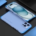 thumbnail image 1 of Dteck Thin Fit for iPhone 13 Pro Max Case, Military Grade Drop Protection Aluminum Bumper Case 3 in 1 Metal Frame PC Back Hybrid Shockproof Rugged Cover,Blue, 1 of 10