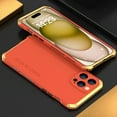 thumbnail image 1 of Dteck Thin Fit for iPhone 13 Pro Max Case, Military Grade Drop Protection Aluminum Bumper Case 3 in 1 Metal Frame PC Back Hybrid Shockproof Rugged Cover,Red + Gold, 1 of 10