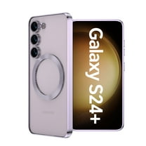 Dteck Transparent Case for Samsung Galaxy S24 Plus,Plating TPU Compatible with Mag-Safe Case Shockproof Lightweight Slim Back Cover for Galaxy S24 ,Lightpurple