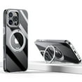 thumbnail image 1 of Dteck Transparent for iPhone 12 Pro / iPhone 12 Case, 360°Rotatable Ring Stand TPU+PC Case Compatible with MagSafe Military-Grade Protection Magnetic Kickstand Clear Back Cover,Black, 1 of 8