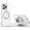thumbnail image 1 of Dteck Transparent for iPhone 16 Plus Case, 360°Rotatable Ring Stand TPU+PC Case Compatible with MagSafe Military-Grade Protection Magnetic Kickstand Clear Back Cover for iPhone 16 Plus,White, 1 of 8