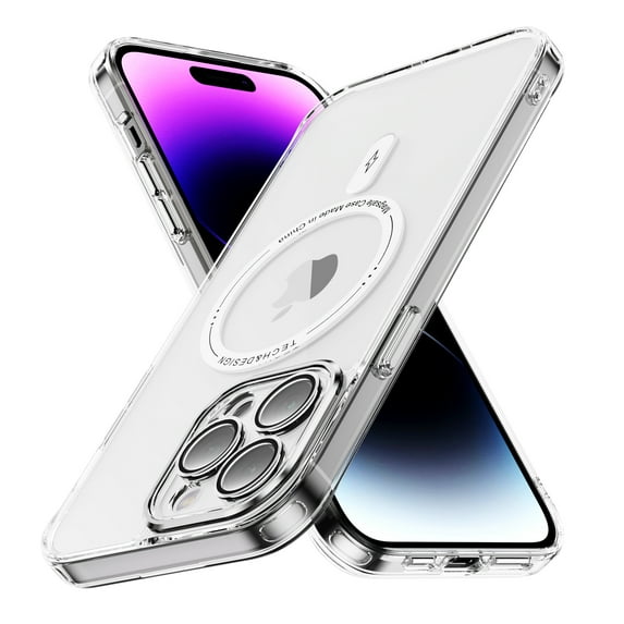 Dteck Trasparent Case for iPhone 11 Pro Max,Magnetic TPU Case Compatible with Mag Safe Shockproof Anti Yellowing Anti Slip Clear PC Cover for iPhone 11 Pro Max,Clear