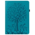 thumbnail image 1 of Dteck Tree Embossed Wallet Case for Amazon Kindle Fire Max 11 Case (13th Generation, 2023 Release) 11", Shockproof PU Leather Folio Flip Stand Card Holder Cover with Elastic Band & Pen Holder,Blue, 1 of 11