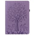 thumbnail image 1 of Dteck Tree Embossed Wallet Case for Amazon Kindle Fire Max 11 Case (13th Generation, 2023 Release) 11", Shockproof PU Leather Folio Flip Stand Card Holder Cover with Elastic Band & Pen Holder,Purple, 1 of 11
