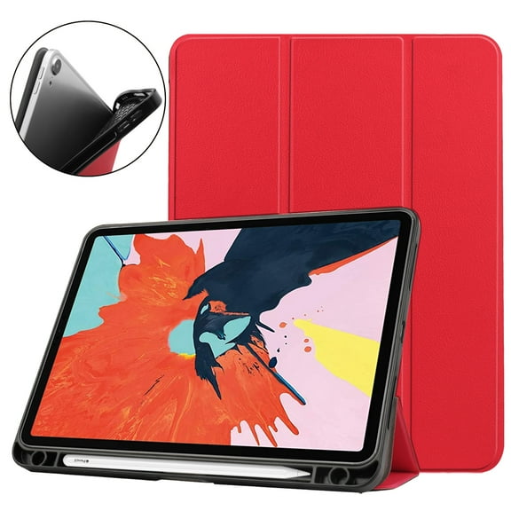 Dteck Tri-fold Case for 10.9 inch iPad Air 4th Generation 2020 tablet, Slim Fit Case Multiple Angle Stand Case Auto Wake/Sleep, Red