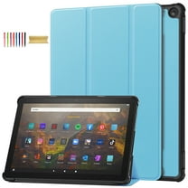 Dteck Ultra Slim Case for All-New Fire HD 10 Tablet (13th Generation, 2023 Release), Shockproof Premium PU Leather Trifold Lightweight Hard Smart Shell Stand Cover with Auto Wake/Sleep, Skyblue