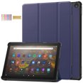 thumbnail image 1 of Dteck Ultra Slim Case for All-New Fire HD 10 Tablet (13th Generation, 2023 Release), Shockproof Premium PU Leather Trifold Lightweight Hard Smart Shell Stand Cover with Auto Wake/Sleep, Darkblue, 1 of 11