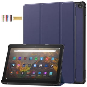 Dteck Ultra Slim Case for All-New Fire HD 10 Tablet (13th Generation, 2023 Release), Shockproof Premium PU Leather Trifold Lightweight Hard Smart Shell Stand Cover with Auto Wake/Sleep, Darkblue
