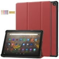 thumbnail image 1 of Dteck Ultra Slim Case for All-New Fire HD 10 Tablet (13th Generation, 2023 Release), Shockproof Premium PU Leather Trifold Lightweight Hard Smart Shell Stand Cover with Auto Wake/Sleep, Winered, 1 of 11