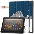 thumbnail image 1 of Dteck Ultra Slim Case for All-New Fire HD 10 Tablet (13th Generation, 2023 Release), Shockproof Premium PU Leather Trifold Lightweight Hard Smart Shell Stand Cover with Auto Wake/Sleep, Cute Cat, 1 of 11