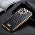 thumbnail image 1 of Dteck Ultra Slim Case For iPhone 13 Pro Snakeskin Pattern PU Leather Case Shockproof Cover with Python Pattern Gold Plating TPU Bumper.For iPhone 13 Pro,Black, 1 of 4