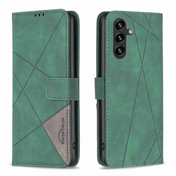 Dteck Ultra Slim Case Case for Samsung Galaxy A35, Multifunctional Wallet Mobile Phone Leather Case Premium PU Leather Case,Credit Card Holder Kickstand Function Folding Case Phone Back Cover,Green