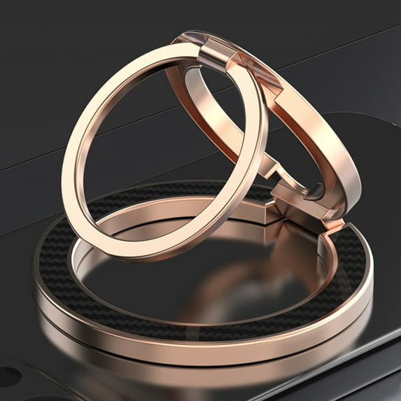 Dteck Ultra Strong Magnetic Phone Ring Holder and Stand, Instant Install and Removal, Adjustable Angles, Sleek Design, Beautiful Durable Finish , MagSafe Accessories,Rosegold