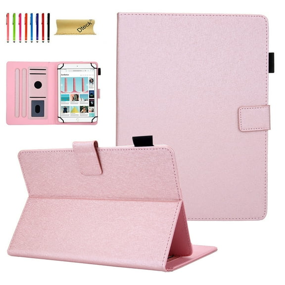 Dteck Universal 6.5-7.5 inch Tablet Case, Multi-Angle Stand Flip Wallet Case with Cards Slots/Pen Holder Magnetic Buckle Cover for Samsung Tab E lite/Tab A E/ RCA 7"/ Lenovo Tab E7/ Google Nexus 7"