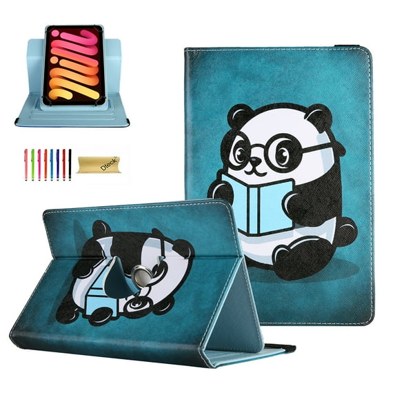 Dteck Universal 8 Inch Tablet Case, Stylish Pattern Universal Tablet Folio Case for iPad mini / Samsung Tab A 8 / Fire HD8 / Onn. 8 / Lenovo Tab M8 and most 7.5" - 8.5" tablets,Cute Panda