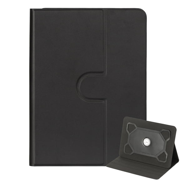 Dteck Universal Case for 9 inch 10 inch Tablet, PU Leather 360 Degree Rotating Multi-Angle Viewing Stand Folio Universal Tablet Case Protective Cover for 9" 10" Touchscreen Tablet,Black