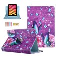 thumbnail image 1 of Dteck Universal Tablet Folio Case for Most 7 Inch Case, Stylish Pattern Stand Case for All-New Kindle Paperwhite 2024 / Onn. 7"/ RCA Voyager 7 and other most 6.5 - 7.5" tablet, Purple Butterfly, 1 of 4