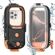 Dteck Universal Underwater Waterproof Diving Snorkeling Phone Case for iPhone 16 Pro Max/15/14/13/12/11 Samsung Galaxy S25/S24/S23/S22/S21 Underwater Touchscreen Photo Video Housing,Black