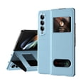 thumbnail image 1 of Dteck View Flip Case for Samsung Galaxy Z Fold 4, Slim Magnetic Face Cover with Stand for Samsung Galaxy Z Fold4, Lychee Blue, 1 of 7