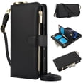 thumbnail image 1 of Dteck Wallet Bag Case for iPhone 16 Pro,Magnetic Leather Wallet Case with RFID Blocking Card Holder Multi-Function Stylish Ring Zipper Purse Cover with Shoulder Strap/Wrist Strap,Black, 1 of 7