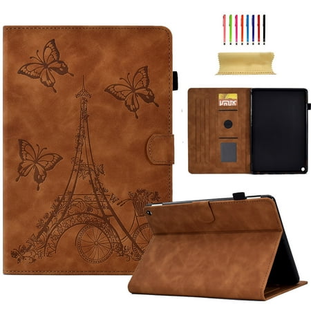 Dteck Wallet Case for Amazon Kindle Fire Max 11 Case (13th Generation, 2023 Release) 11",PU Leather Folio Stand Embossed Flower Stand Cover with Auto Sleep Wake for Fire Max 11 Tablet,Brown