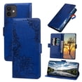 thumbnail image 1 of Dteck Wallet Case Compatible with iPhone 12/12 Pro, PU Leather Case with Three Card Slots Carrying Flip Cover & Stand Holder 360 Full Protection Luxury Embossed Flower Cover for Girls & Women,Darkblue, 1 of 6