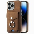 thumbnail image 1 of Dteck Wallet Case Compatible with iPhone 15 Plus,Case with Card Holder Skin-Friendly PU Leather Cover with Rotating Ring Kickstand Protective Bumper for iPhone 15 Plus,Brown, 1 of 10