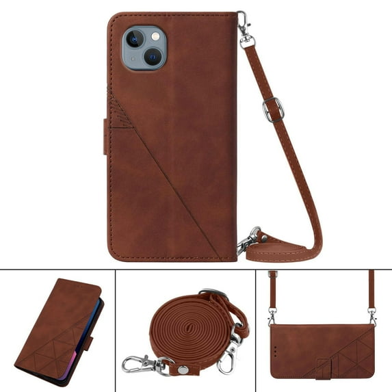 Dteck Wallet Case Compatible with iPhone 13 Mini.PU Leather and TPU with Kickstand Shockproof Case for iPhone 13 Mini 5.4 inch,Brown